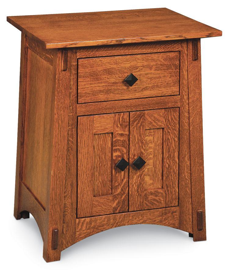 McCoy Nightstand with Doors Bedroom Simply Amish Smooth Cherry