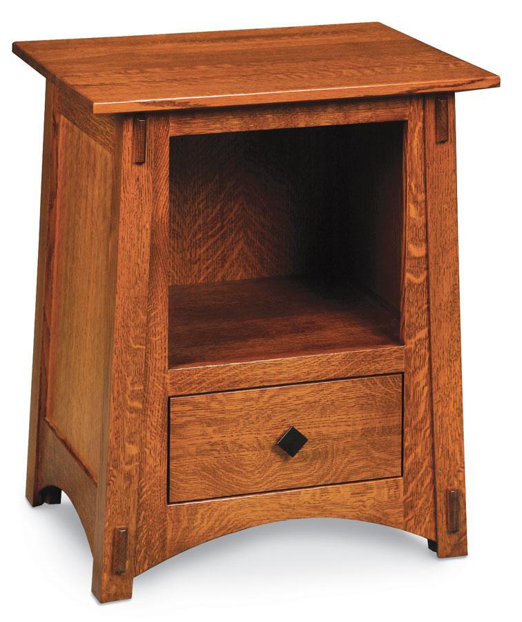 McCoy Nightstand with Opening Bedroom Simply Amish Smooth Cherry