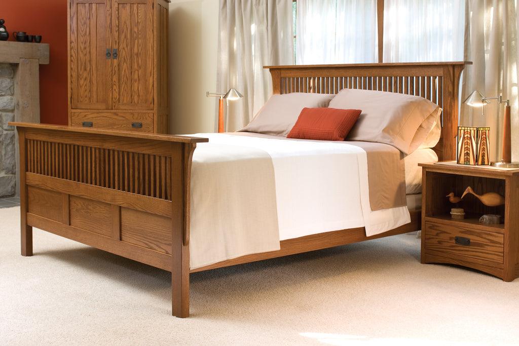 Mission Paneled Slat Bed Off Catalog Simply Amish