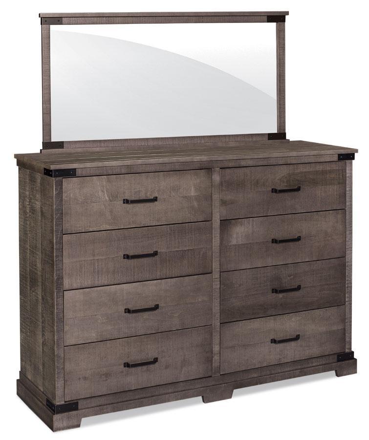 Montauk 8-Drawer Dresser(Rough Sawn Std) Bedroom Simply Amish 62 inch Smooth Cherry
