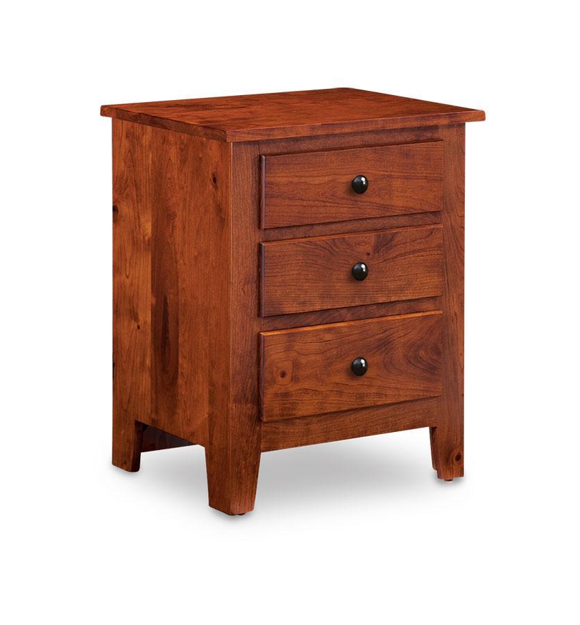 Shenandoah Nightstand with Drawers Bedroom Simply Amish Smooth Cherry