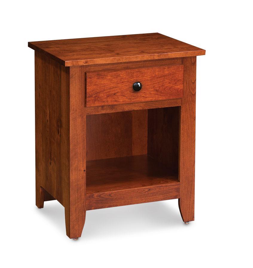 Shenandoah Nightstand with Opening on Bottom Bedroom Simply Amish Smooth Cherry