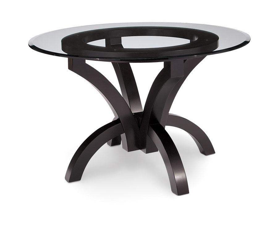 Adeline Single Pedestal Table with Glass Top Off Catalog Simply Amish 48 inch Smooth Cherry