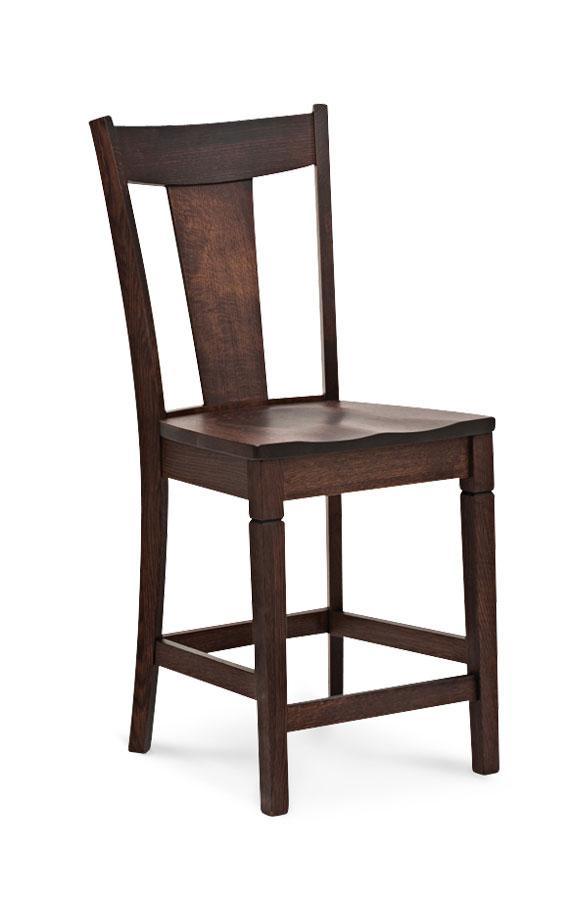 Allison Stationary Bar Stool Off Catalog Simply Amish 24 inch Cream Performance Fabric Smooth Cherry