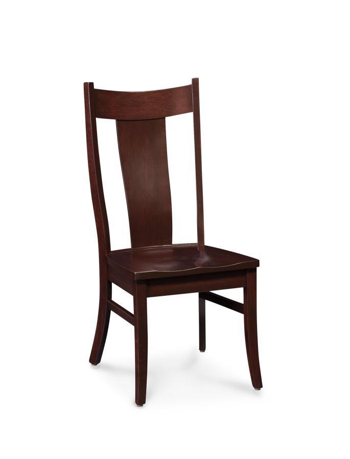 Arnold Side Chair Off Catalog Simply Amish Gray Performance Fabric Smooth Cherry