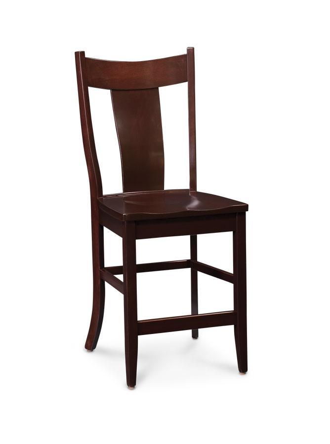 Arnold Stationary Bar Stool Off Catalog Simply Amish 24 inch Cream Performance Fabric Smooth Cherry