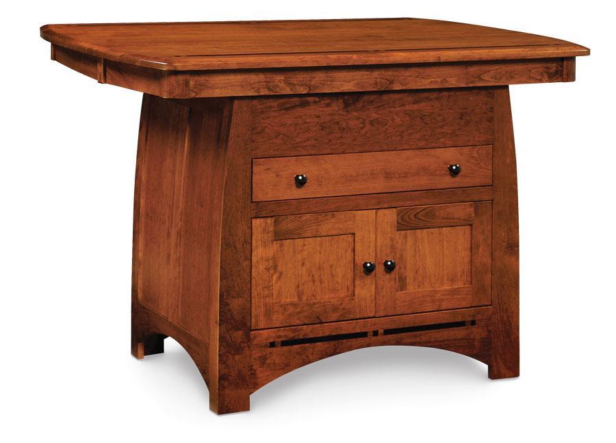 Aspen Island Table with Inlay Dining Simply Amish Smooth Cherry