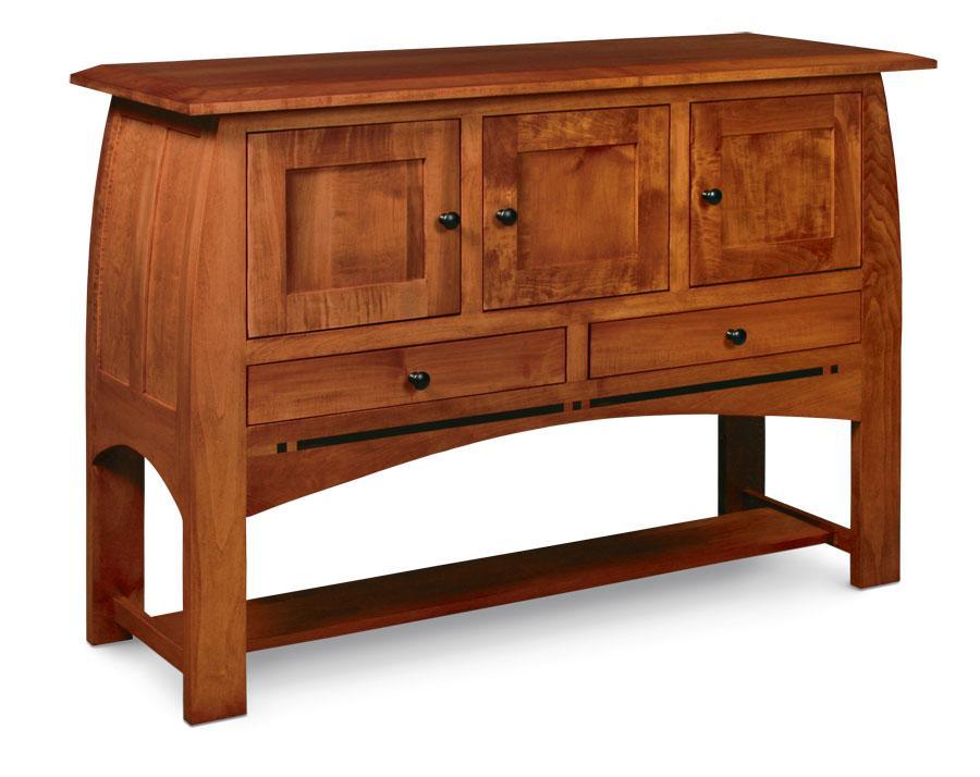 Aspen Open Sideboard with Inlay Dining Simply Amish Smooth Cherry