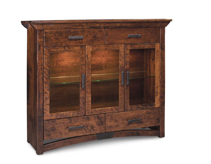 B&O Railroad Trestle Bridge 3-Door Dining Cabinet Dining Simply Amish Smooth Cherry