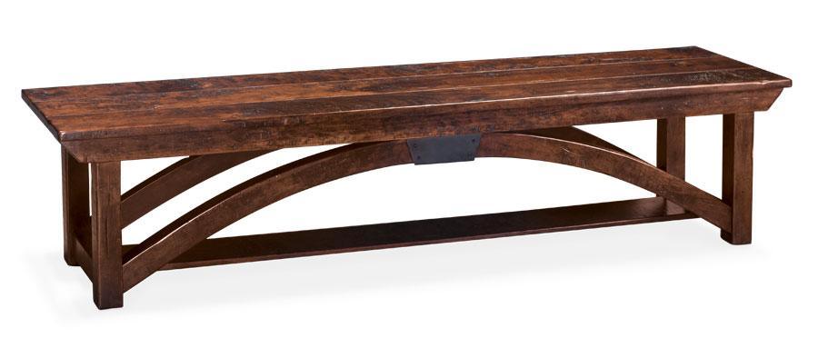 B&O Railroad Trestle Bridge Dining Bench Dining Simply Amish 36 inch Smooth Cherry