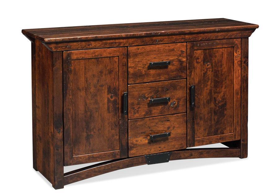 B&O Railroad Trestle Bridge Hutch Base Dining Simply Amish Smooth Cherry