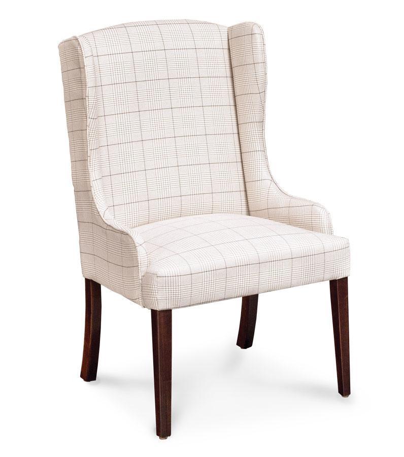 Byron Arm Chair Dining Simply Amish Gray Performance Fabric Smooth Cherry
