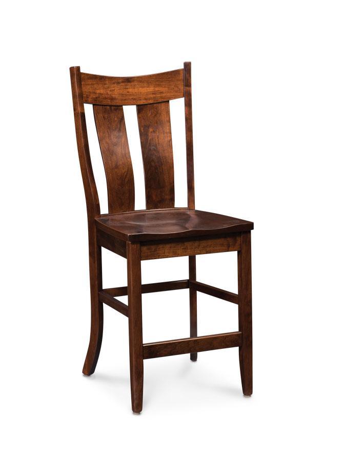 Corbin Stationary Barstool Dining Simply Amish 30 inch Cream Performance Fabric Smooth Cherry