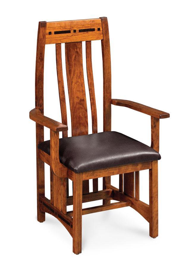 Express Ship Aspen Arm Chair with Lower Back Dining Simply Amish
