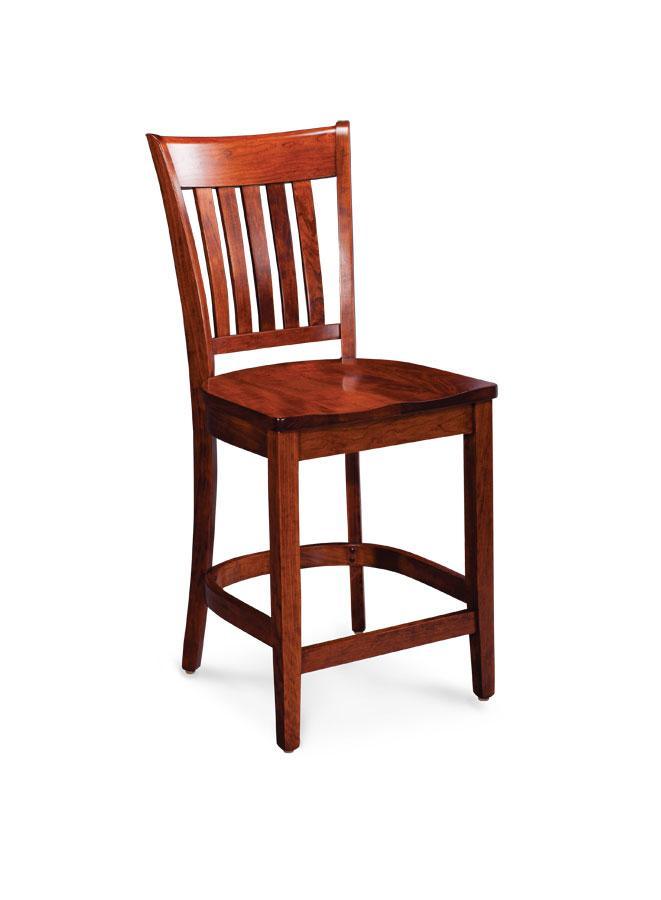 Kaskaskia Stationary Barstool Dining Simply Amish 30 inch Cream Performance Fabric Smooth Cherry