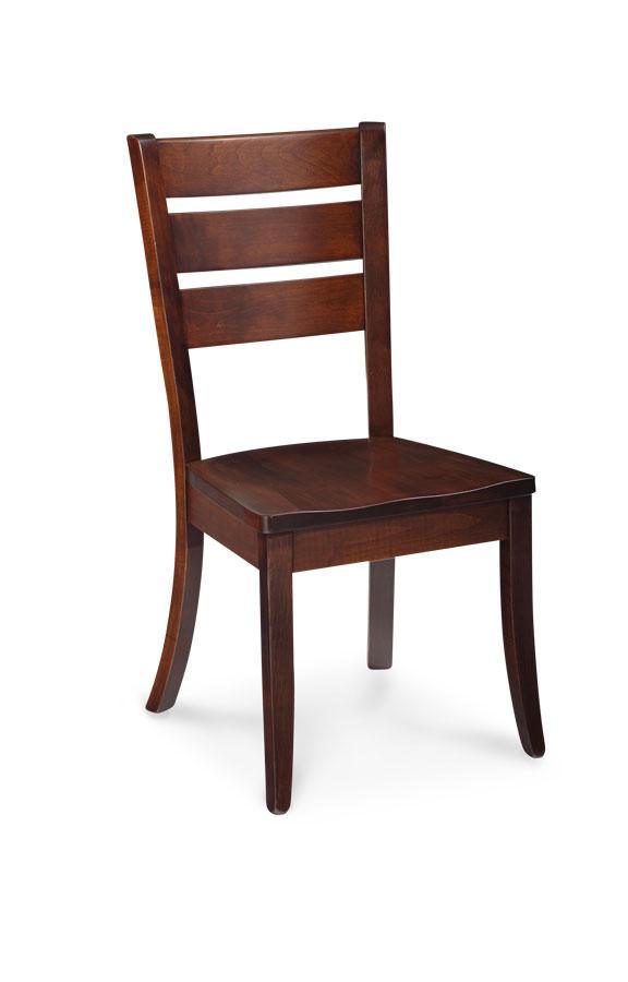 Lakewood Side Chair Dining Simply Amish Gray Performance Fabric Smooth Cherry