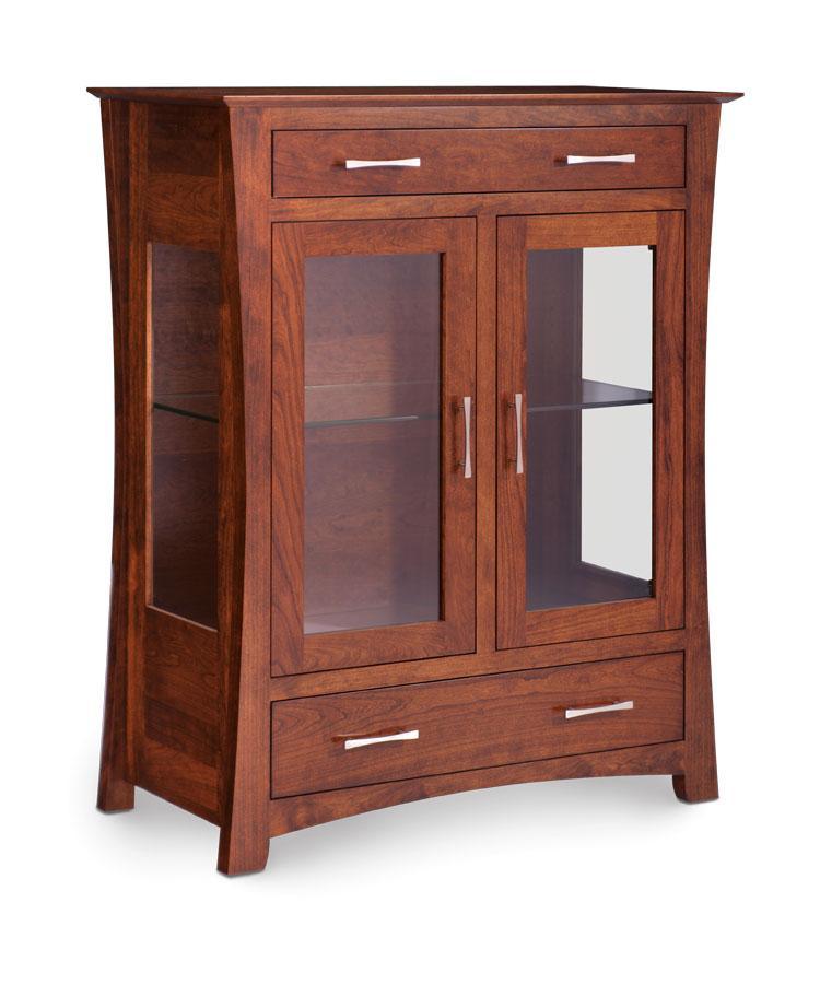 Loft 2 Door Dining Cabinet Dining Simply Amish Glass Smooth Cherry
