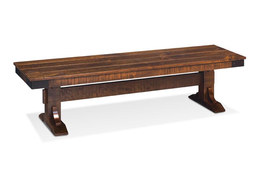 Montauk Trestle Dining Bench(Rough Sawn & Plank Top Std) Dining Simply Amish 48 inch Smooth Cherry