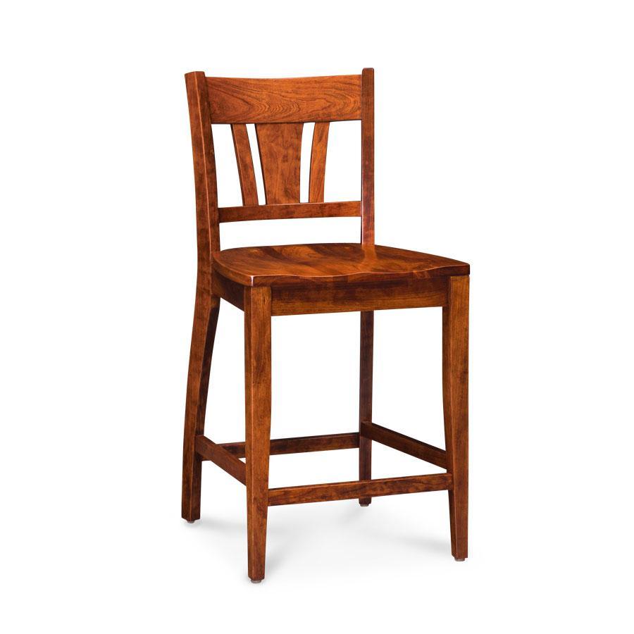 Sheffield Stationary Barstool Off Catalog Simply Amish 30 inch Cream Performance Fabric Smooth Cherry