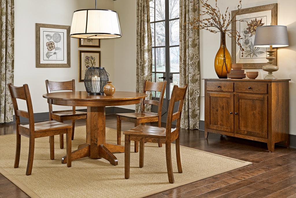 Shenandoah Single Pedestal Table with Leaves- Large Dining Simply Amish