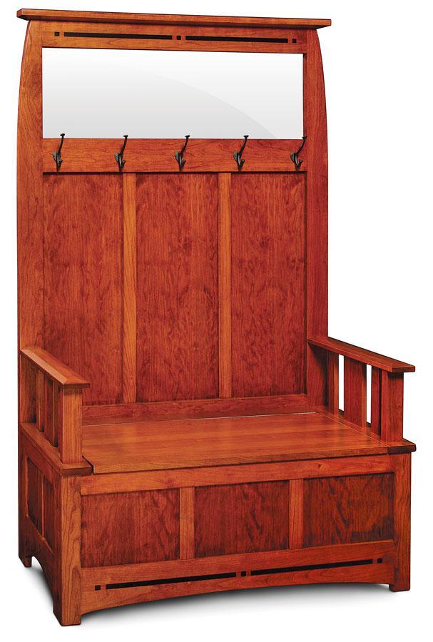 Aspen Hall Bench with Inlay Entry Simply Amish Premium Cherry