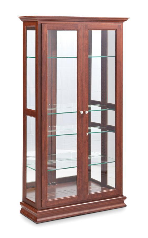 2-Door Curio Off Catalog Simply Amish Smooth Cherry