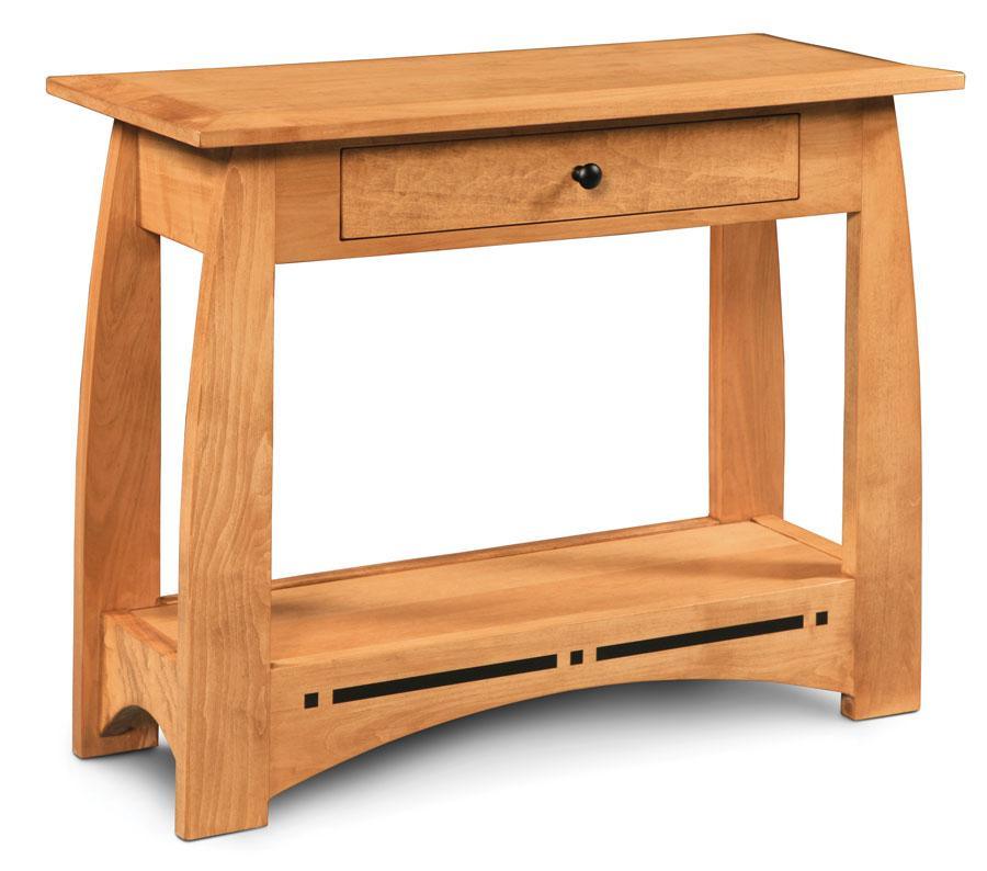 Aspen 1-Drawer Console Table with Inlay Living Simply Amish Smooth Cherry