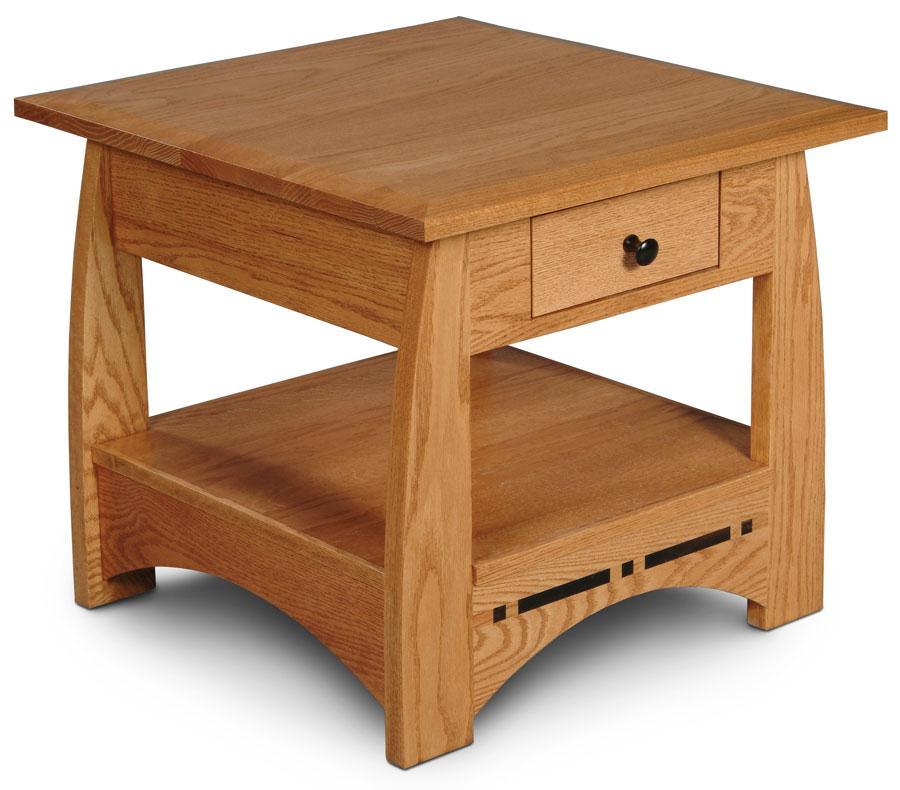 Aspen 1-Drawer End Table with Inlay Living Simply Amish