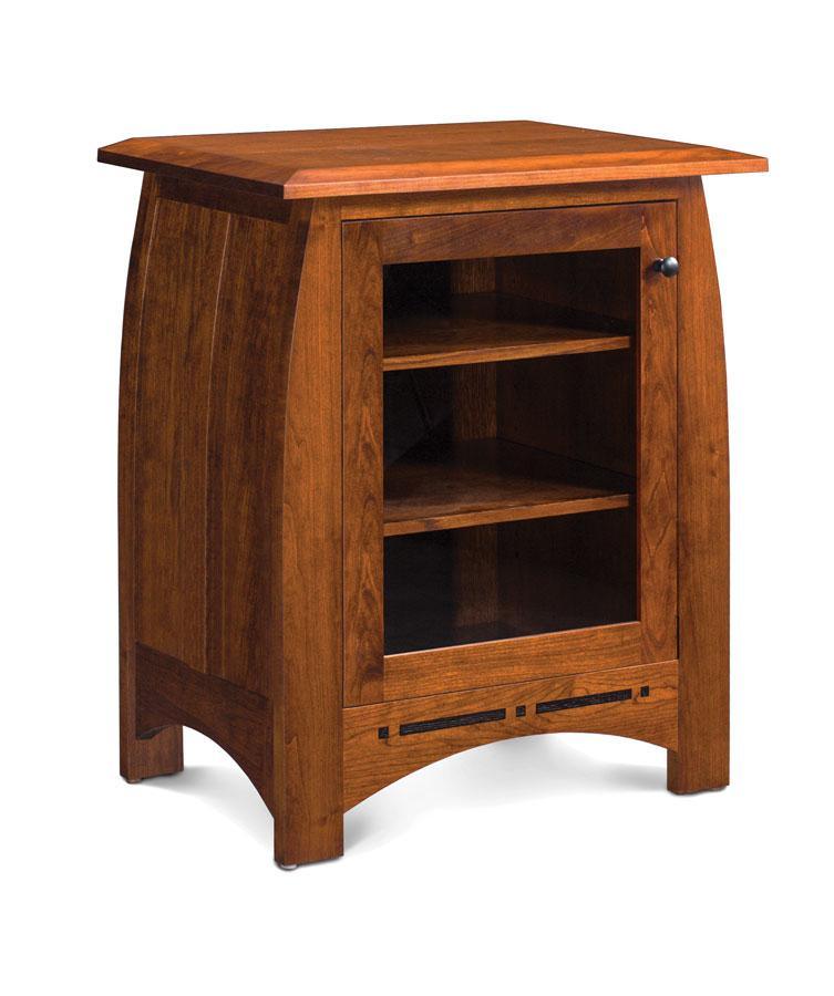 Aspen Media Storage Cabinet with Inlay Living Simply Amish Smooth Cherry 