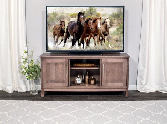 Auburn Bay TV Console Living Simply Amish 60 inch Smooth Cherry 
