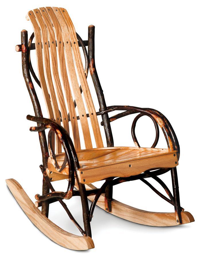 Express Ship Hickory Rocker with Oak Slats Living Simply Amish