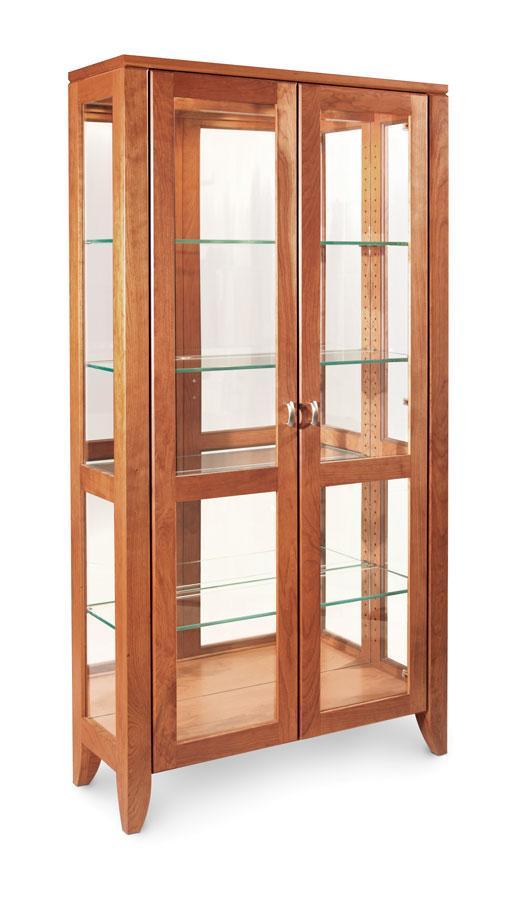 Justine 2-Door Curio Living Simply Amish Smooth Cherry