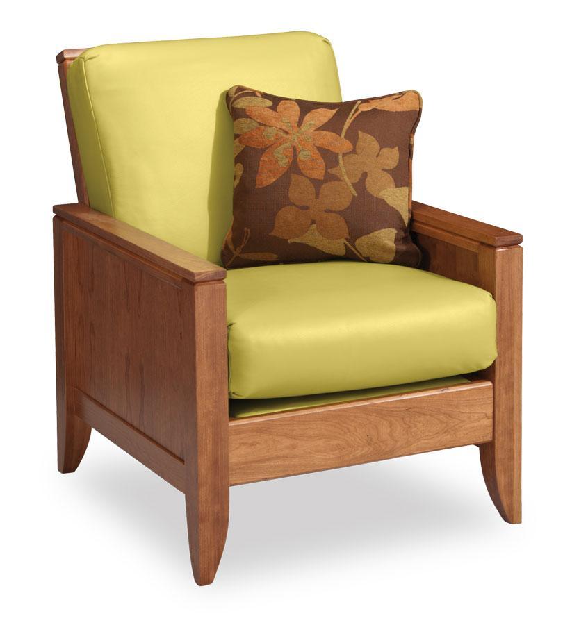 Justine Easy Chair Living Simply Amish Black Leather Gr C Smooth Cherry