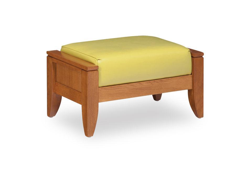 Justine Ottoman Living Simply Amish Black Leather Gr C Smooth Cherry