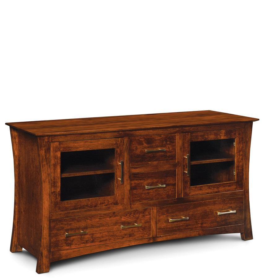 Loft TV Stand Living Simply Amish 62 inch Smooth Cherry