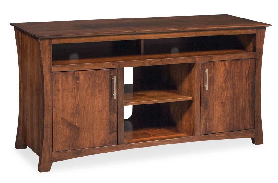 Loft TV Stand with Soundbar Shelf Living Simply Amish 56 inch w Smooth Cherry