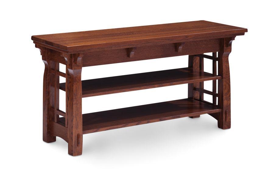 MaKayla Open TV Stand Living Simply Amish Smooth Cherry