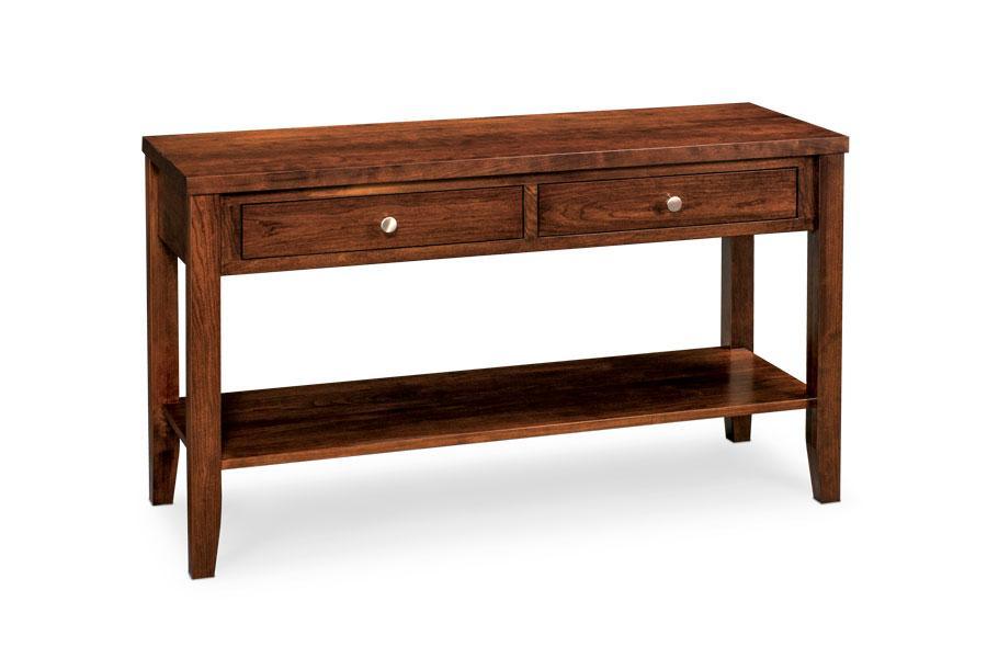 Parkdale Sofa Table with Shelf Living Simply Amish 48 inch Smooth Cherry