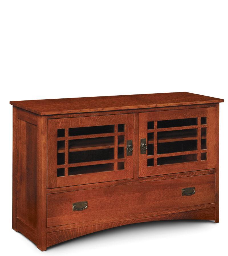Prairie Mission Small TV Stand Living Simply Amish Smooth Cherry