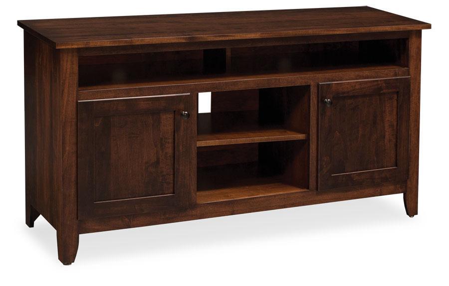 Shenandoah TV Stand with Soundbar Shelf Living Simply Amish 56 inch w Smooth Cherry