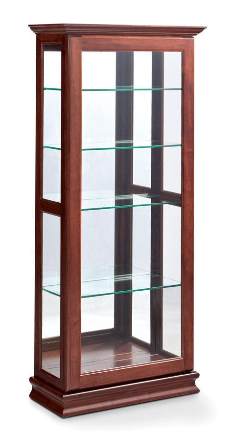 Small Sliding Door Curio Off Catalog Simply Amish Smooth Cherry