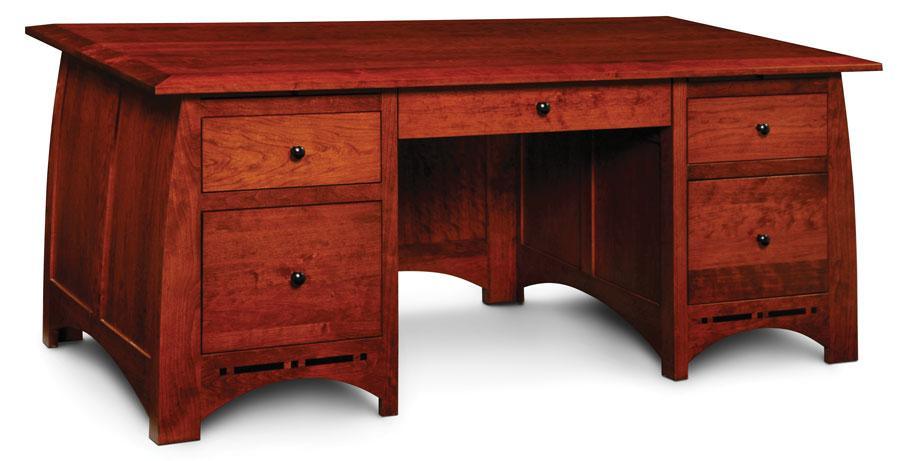 Aspen Executive Desk with Inlay Office Simply Amish Smooth Cherry