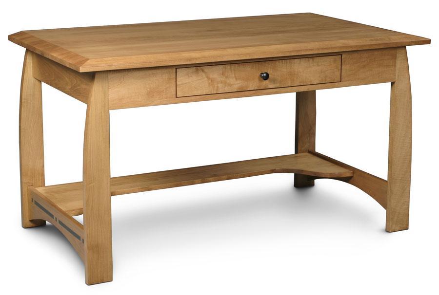 Aspen Writing Desk with Inlay Office Simply Amish 54 inch w Smooth Cherry