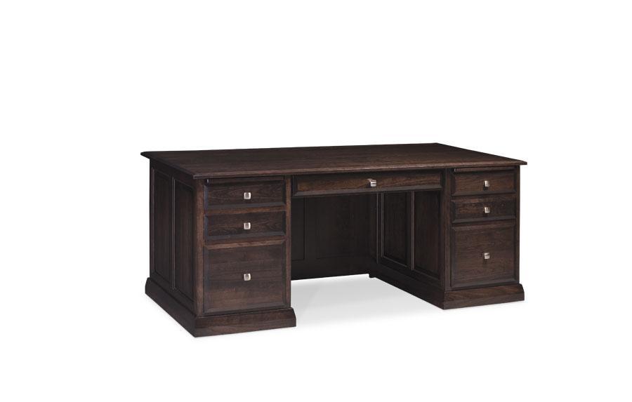 Colburn Executive Desk Off Catalog Simply Amish 62 inch Smooth Cherry