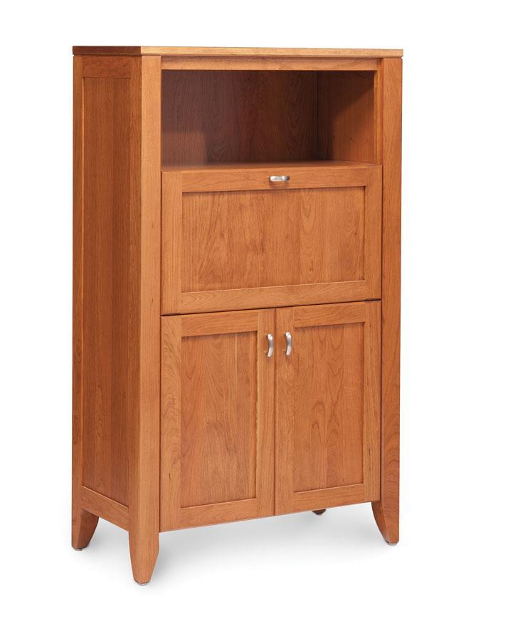 Justine Laptop Cabinet Office Simply Amish Smooth Cherry