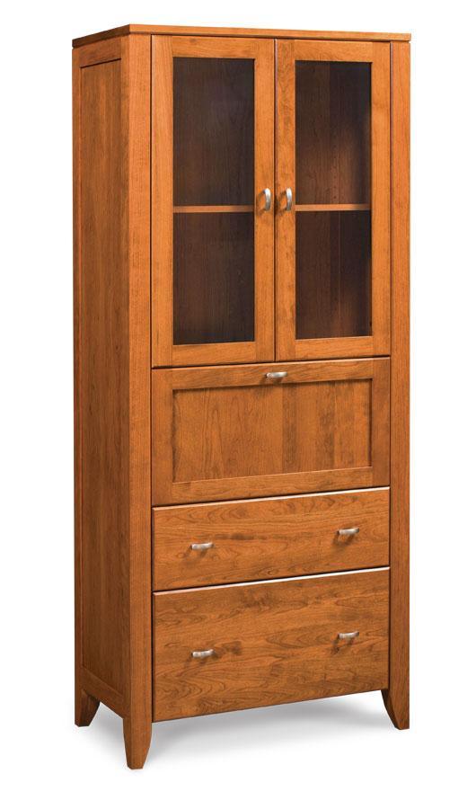 Justine Laptop Secretary Office Simply Amish Smooth Cherry