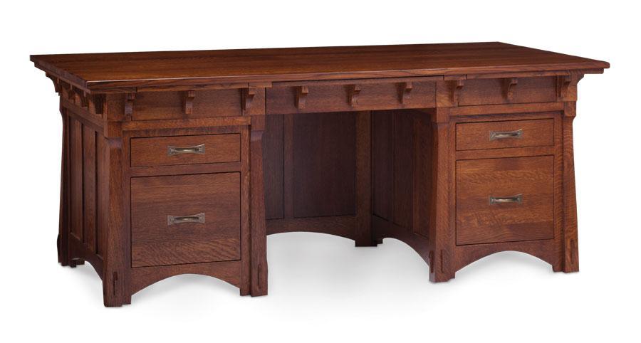 MaRyan Executive Desk Office Simply Amish Smooth Cherry
