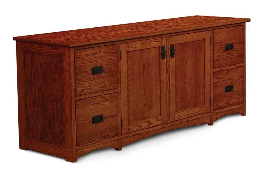 Prairie Mission File Drawer Credenza Office Simply Amish Smooth Cherry