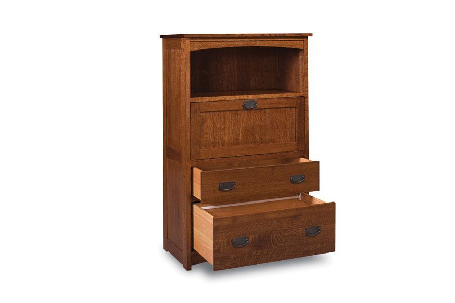Prairie Mission Laptop Cabinet with File Drawer Office Simply Amish