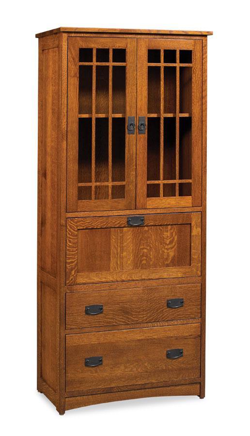 Prairie Mission Laptop Secretary Office Simply Amish Smooth Cherry